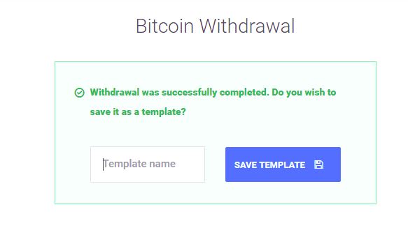 Coinmate template withdrawal